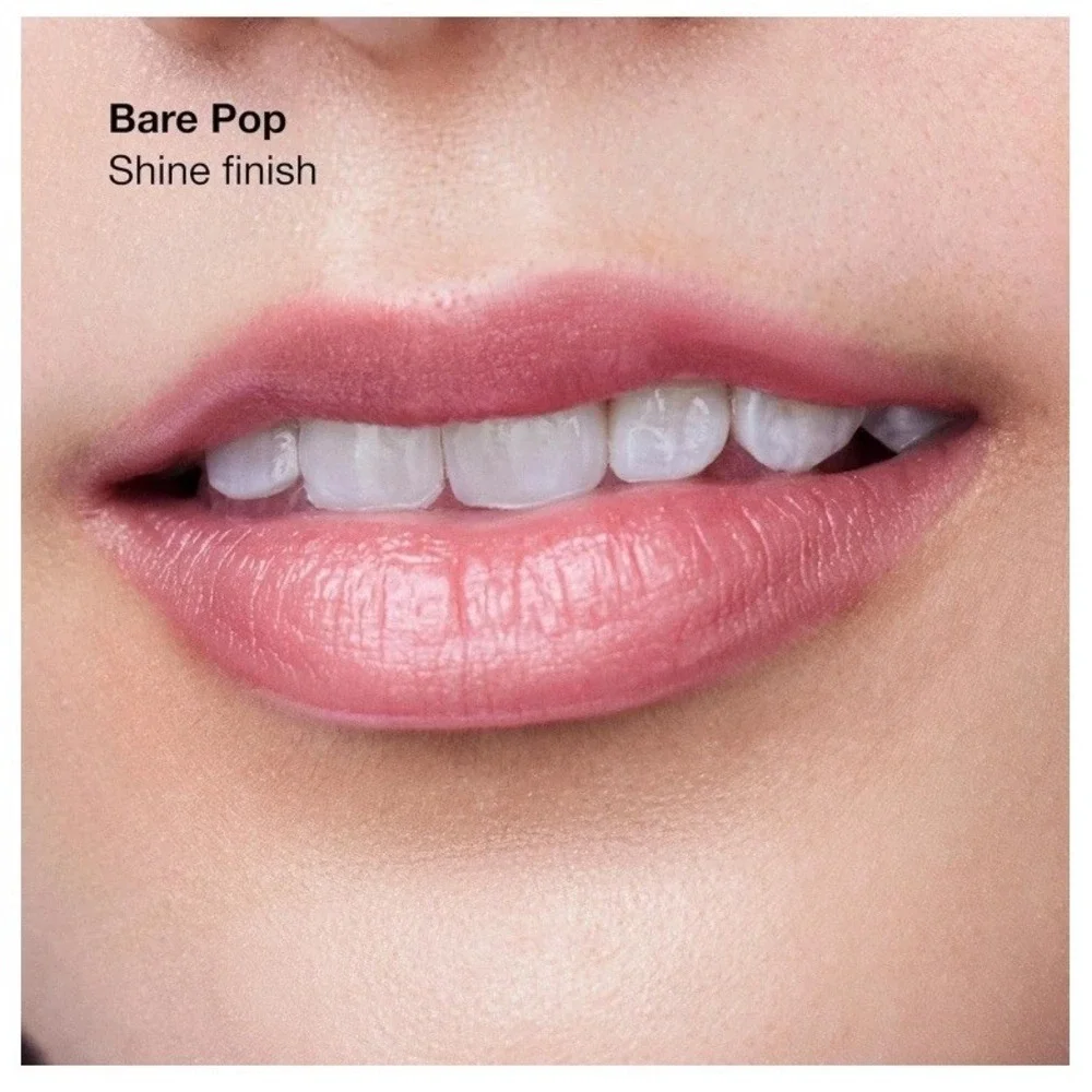 Clinique Pop Longwear Shine Lipstick in #02 Bare Pop Full Size new without Box